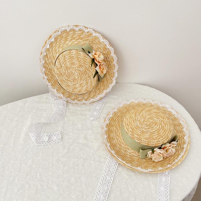 子供用★帽子★麦わら帽子★キッズ女の子★日焼け防止★カジュアル★リボン