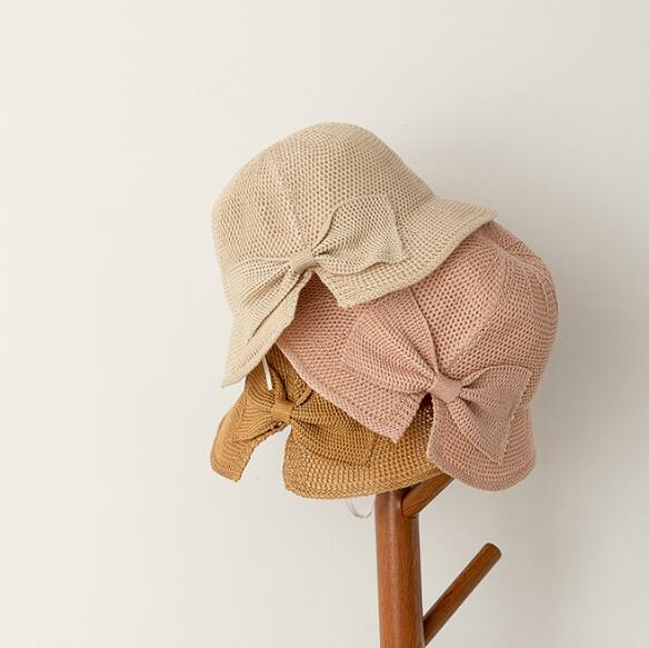 子供用★帽子★麦わら帽子★キッズ女の子★日焼け防止★無地★カジュアル★3色★48CM/52CM