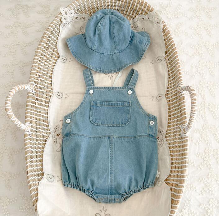 2023★春夏新作★韓国風子供服★ロンパース+帽子★66-100CM