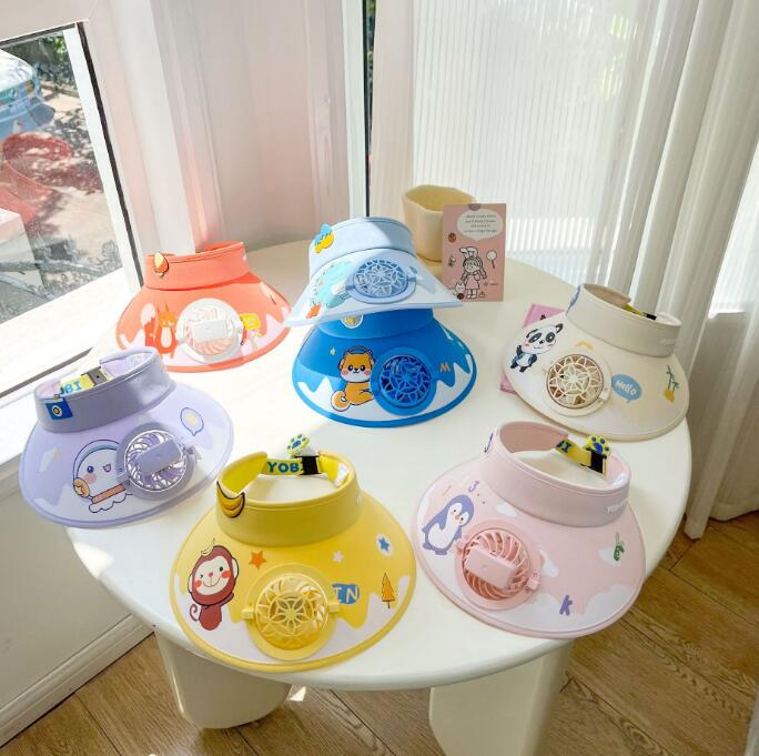 子供用★帽子★キャップ★キッズ★日焼け防止★ミニ扇風機付いて★カジュアル★7色