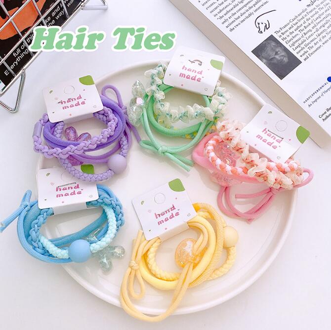 髪飾り★まとめ髪用★ヘアアクセサリー★子供用★キッズ女の子★ヘアゴム★4枚入り★多色