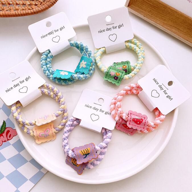 髪飾り★まとめ髪用★ヘアアクセサリー★子供用★キッズ女の子★ヘアゴム★2枚入り★多色