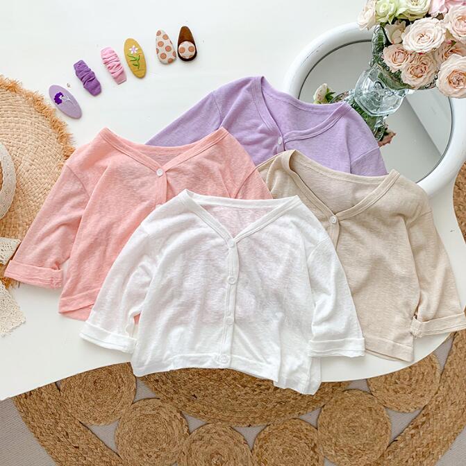 子供服★トップス★長袖★韓国風子供服★ベビー★カーディガン★無地★4色★66-90CM