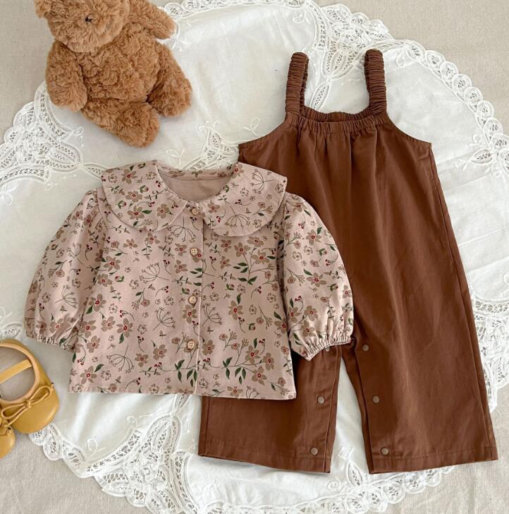 初秋★子供服★トップス+サロペット★セットアップ★韓国風子供服★ベビー★長袖★66-100CM