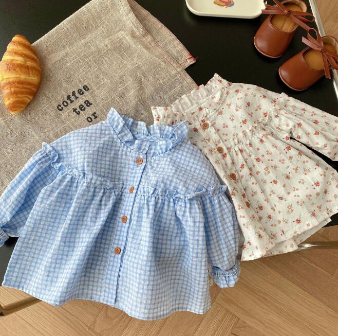 初秋★子供服★トップス★長袖シャツ★韓国風子供服★キッズ女の子★2色★73-130CM