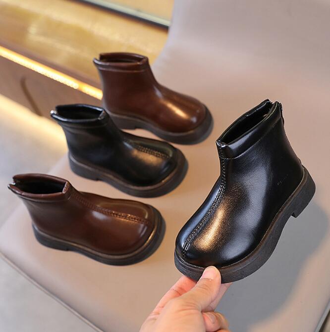 靴★子供靴★キッズ★ショートブーツ★キッズ女の子★カジュアル★無地★2色★「22-31#」