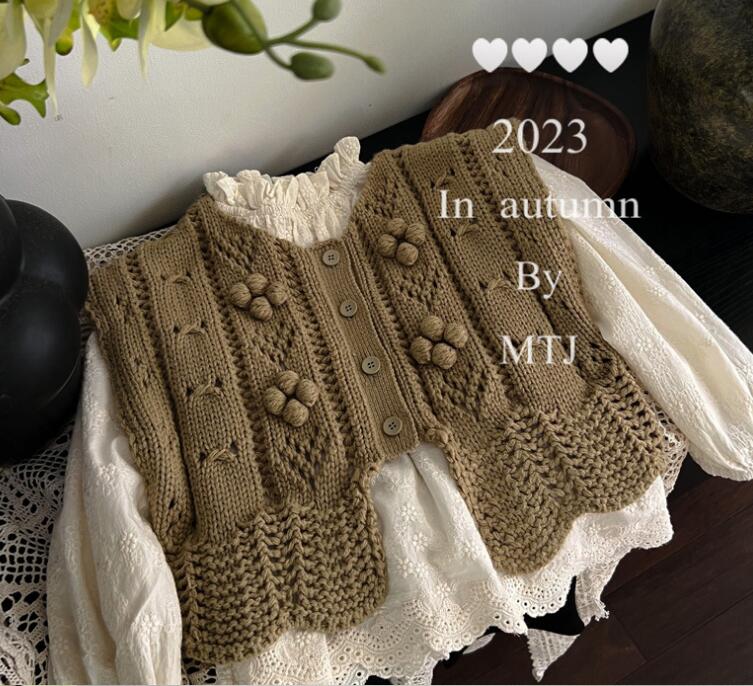2023秋新作★子供服　ニットベスト&ズボン分けて販売★80-140cm★