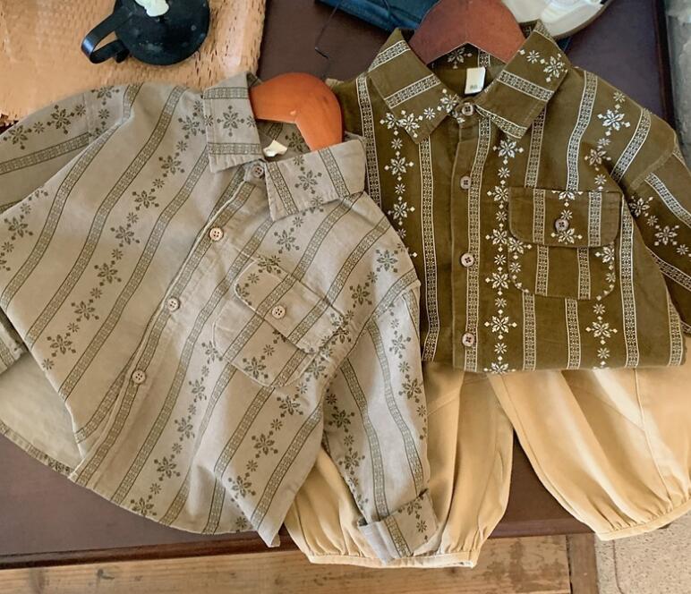 2023秋新作★キッズ服　シャツ　トップス★80-130★2色