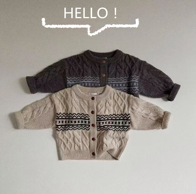 子供服★ニット★セーター★トップス★長袖★韓国風子供服★ベビー★男女兼用★2色★73-100CM