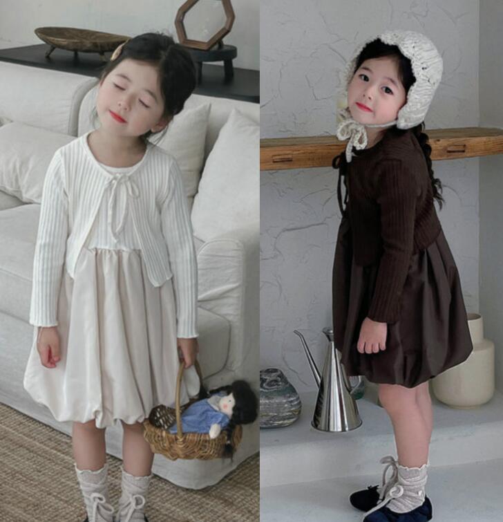 2023夏新品★子供服　カーディガン+ワンピース★タグ5-13★2色