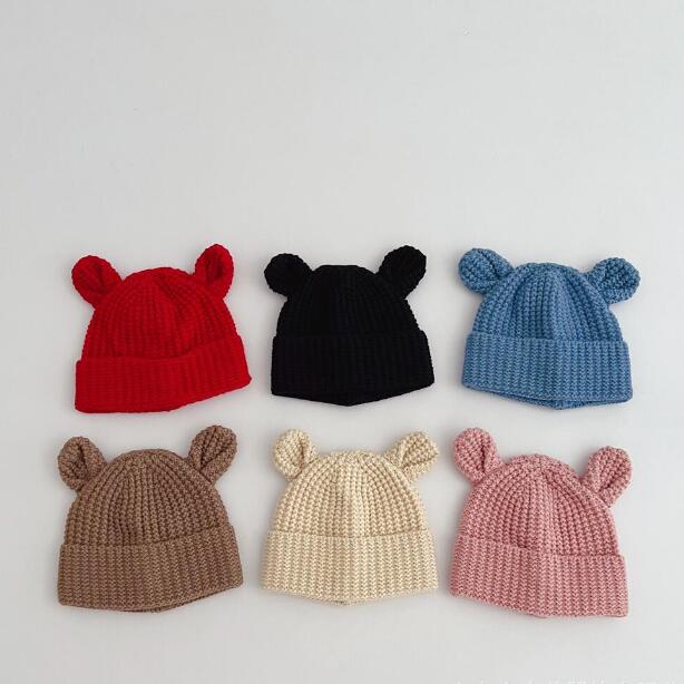 子供用★帽子★キッズ★ベビー★韓国風★ニット帽子★男女兼用★毛糸★無地★6色