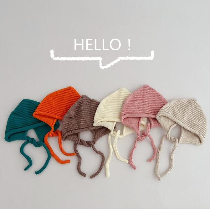 「2023秋冬」子供用★帽子★ベビー★韓国風★ニット帽子★男女兼用★毛糸★耳カバー★6色