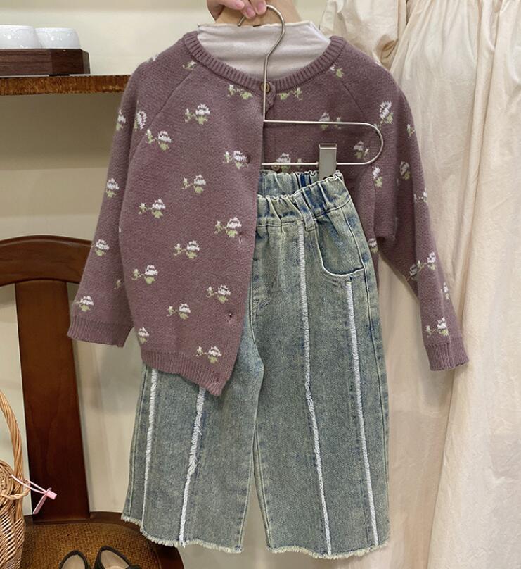 2023秋新品★子供服　トップス&デニムズボン&カーディガン分けて販売★90-140cm★