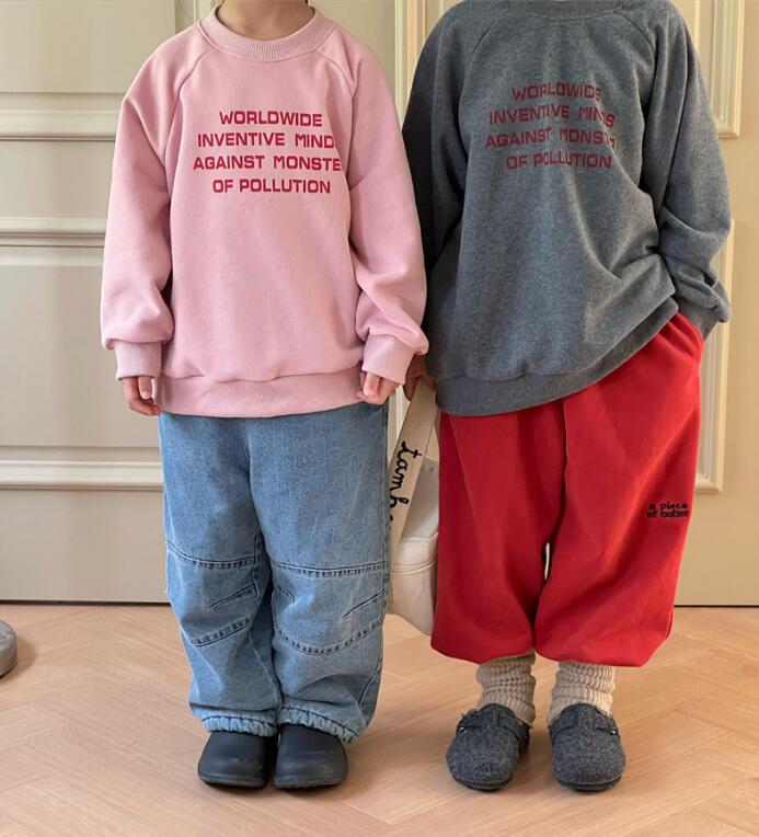 2023★秋冬新作★韓国風子供服★スウェット★裏起毛★2色90-150CM