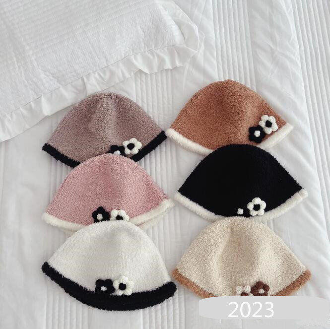 「2023秋冬」子供用★帽子★バケットハット★キッズ女の子★暖かい★毛糸帽子★可愛い★6色