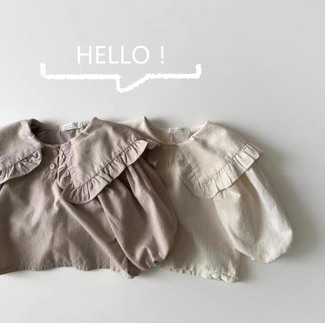 「2023秋」子供服★長袖シャツ★トップス★韓国風子供服★ベビー★2色★73-100CM