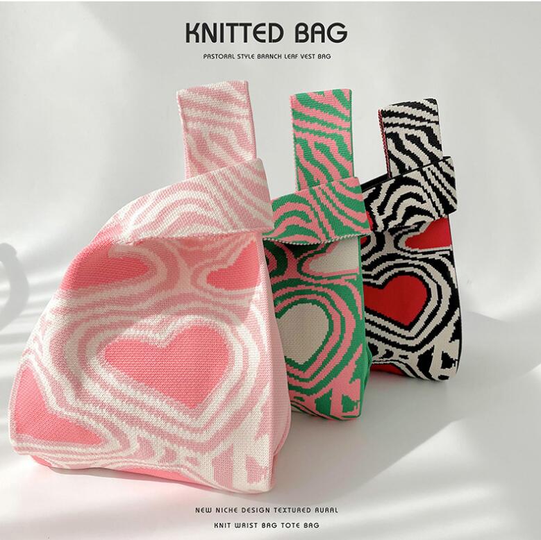 バッグ★レディース★トートバッグ★ハンドバッグ★ニットバッグ★大容量★3色