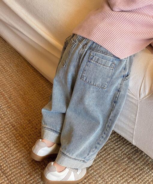 「2023秋」子供服★ズボン★ジーンズ★ボトムス★韓国風子供服★デニム★男女兼用★90-140CM