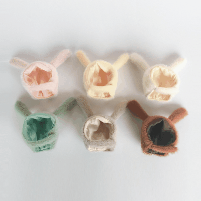 ドール用衣装 人形doll 着せ替え ob11/BJD/AZ/blythe/DDF/GSC ボア帽子 ウサギ耳 ソフトボア 6色