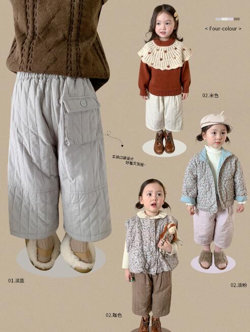 2023秋冬新品W★子供服　厚手ズボン★80-140cm★4色