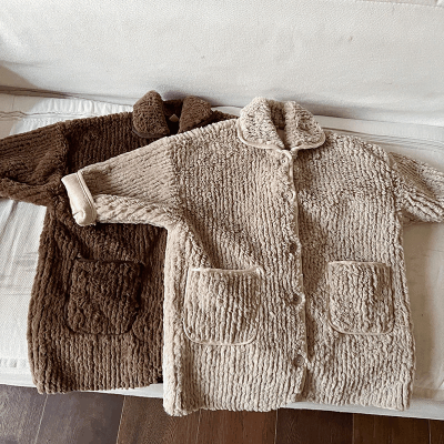 秋冬 ナチュラル系 ユニセックス モコモコボア ロングジャケット 厚手 コート上着 エコファー 80-150