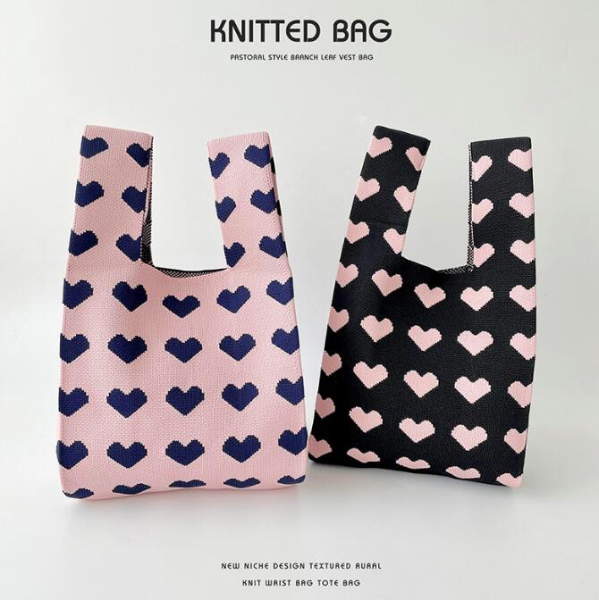 バッグ★レディース★トートバッグ★ハンドバッグ★ニットバッグ★大容量★3色