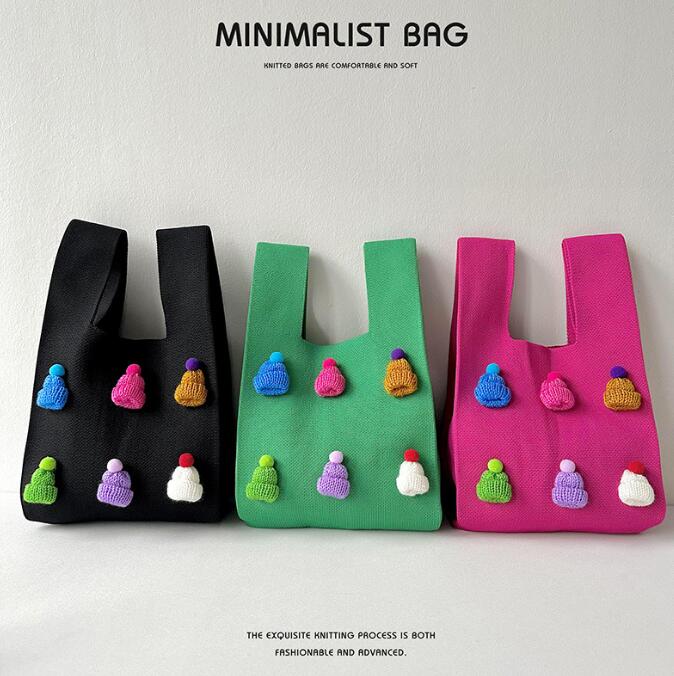 バッグ★レディース★トートバッグ★ハンドバッグ★ニットバッグ★大容量★5色