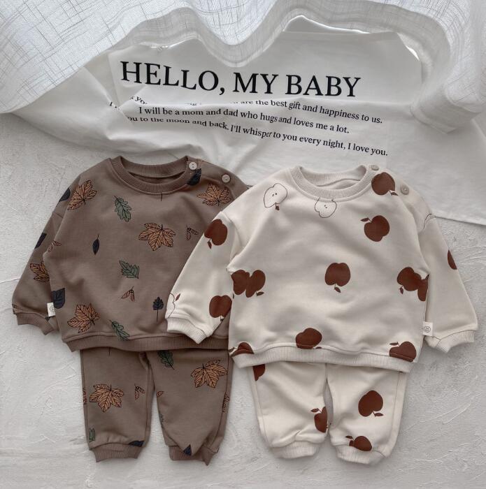 2023★春秋新作★韓国風子供服★トップス+ズボン2セット★2色73-100CM