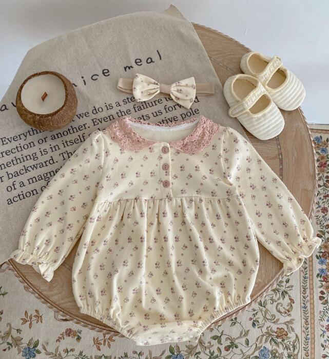 2023★春秋新作★韓国風子供服★ロンパース+ヘアバンド★66-90CM