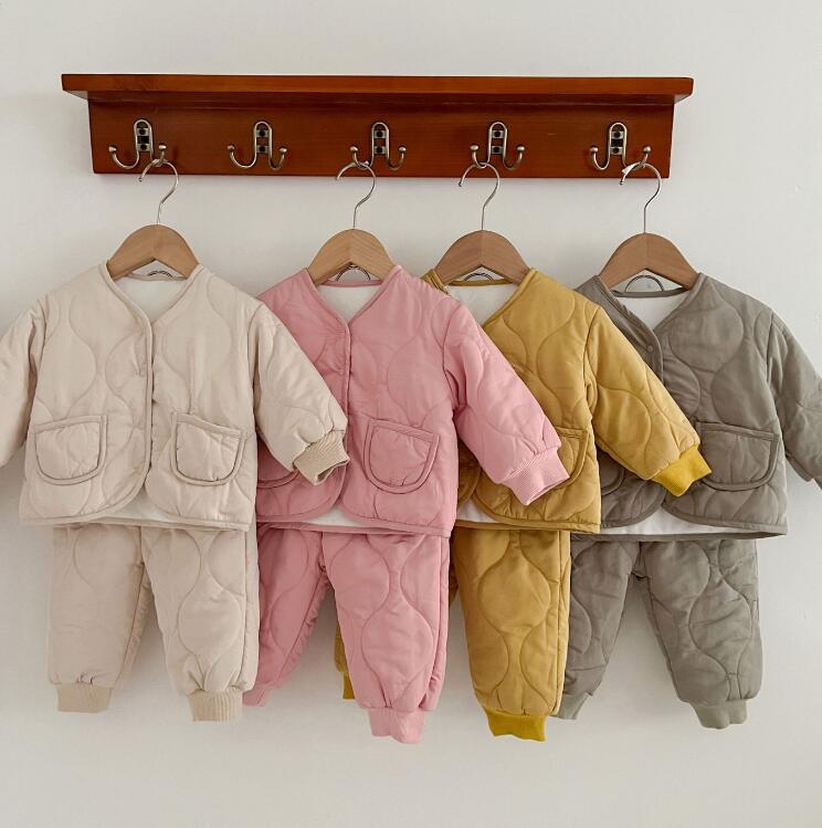 子供服★トップス+ズボン★セットアップ★厚手★裏起毛★ベビー★4色★66-100CM