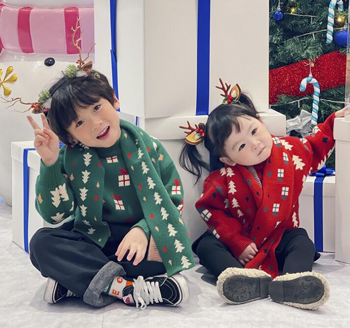 2023秋冬★子供服　スカート&セーター+マフラー★80-140cm★2色