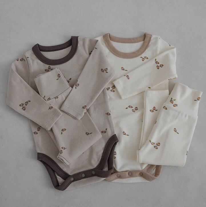 2023秋冬★ベビー服★ロンパース+ズボン　セット★66-90cm★2色