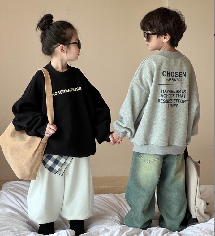 2023★秋冬新作★韓国風子供服★トレーナー★裏起毛★2色90-140CM