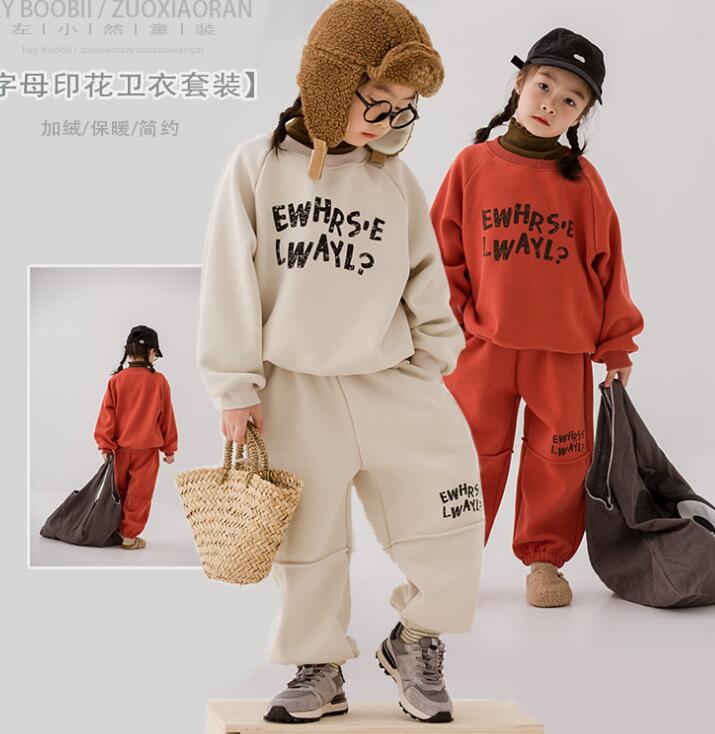 2023冬新品★子供服　厚手トップス+ズボン　セット★90-150cm★2色