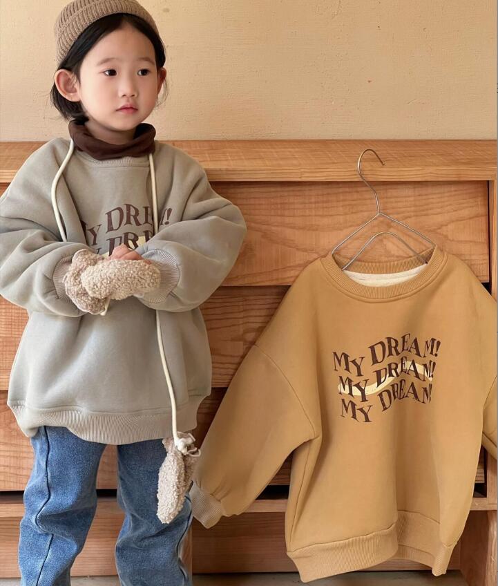 2023★秋冬新作★韓国風子供服★トレーナー★厚手★裏起毛★2色80-140CM