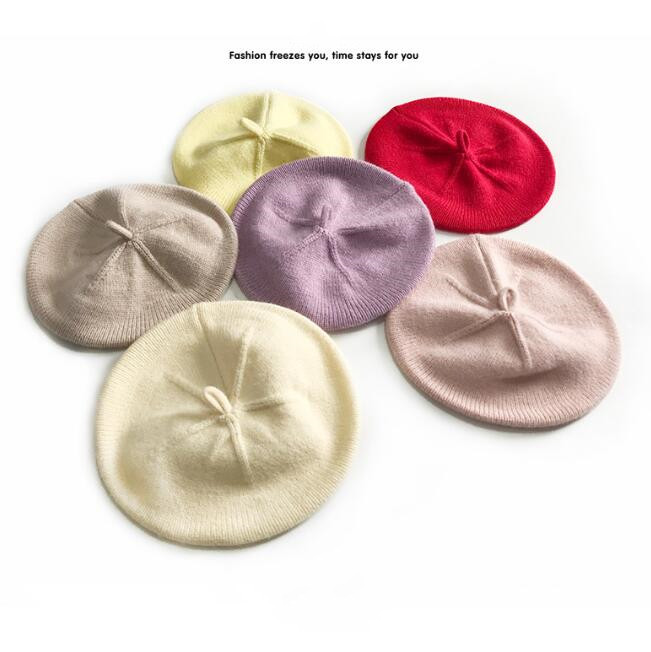 子供用★帽子★キッズ女の子★韓国風★ニット帽子★ベレー帽★無地★9色