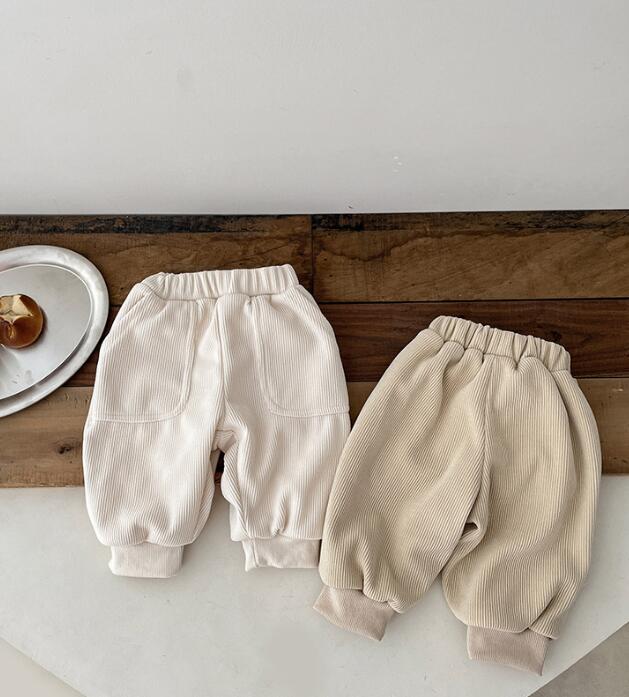 2023★秋冬新作★韓国風ベビー服★ズボン★裏起毛★2色66-100CM