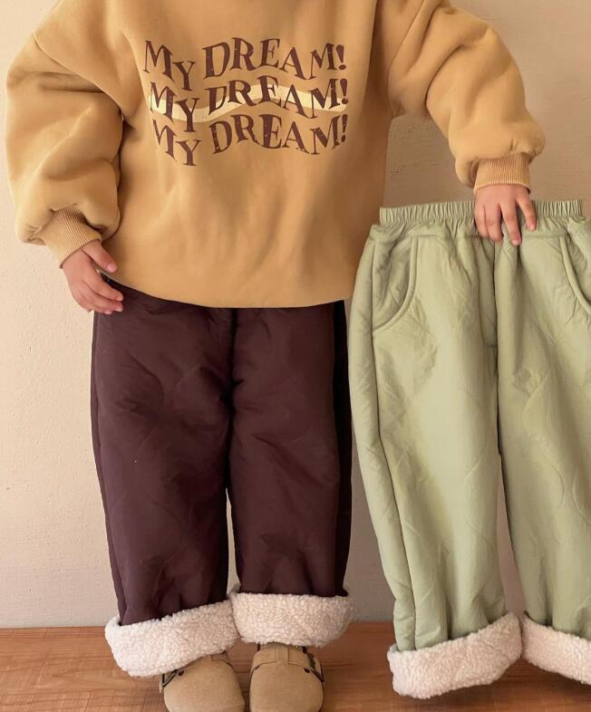 2023★秋冬新作★韓国風子供服★ズボン★厚手★2色80-140CM