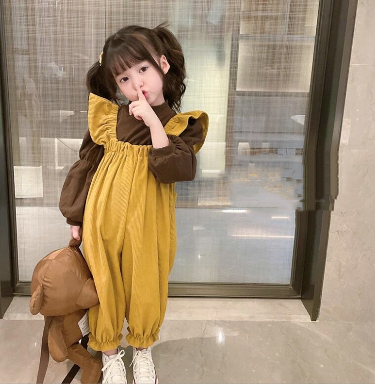 2023★春秋新作★韓国風子供服★トップス+サロペット★コーデュロイ★100-140CM