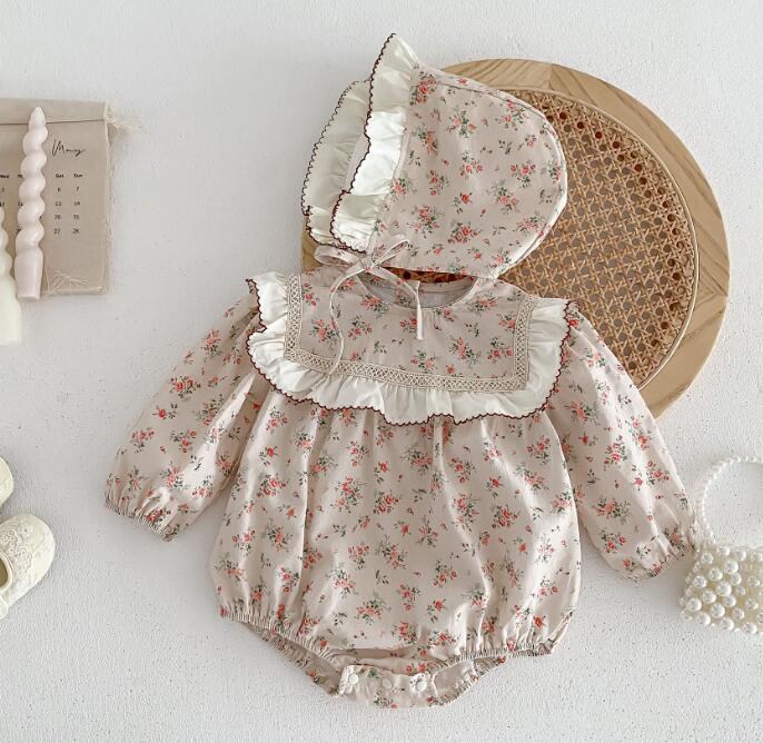 子供服★ロンパース+帽子★連体服★韓国風子供服★ベビー★可愛い★花柄★66-90CM