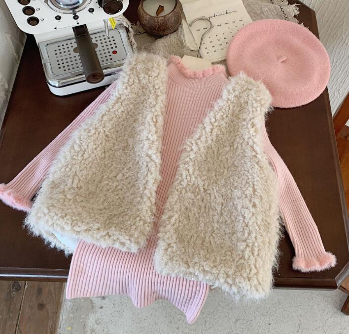 2024年新品★子供服 　ボアベストコート★90-140cm★