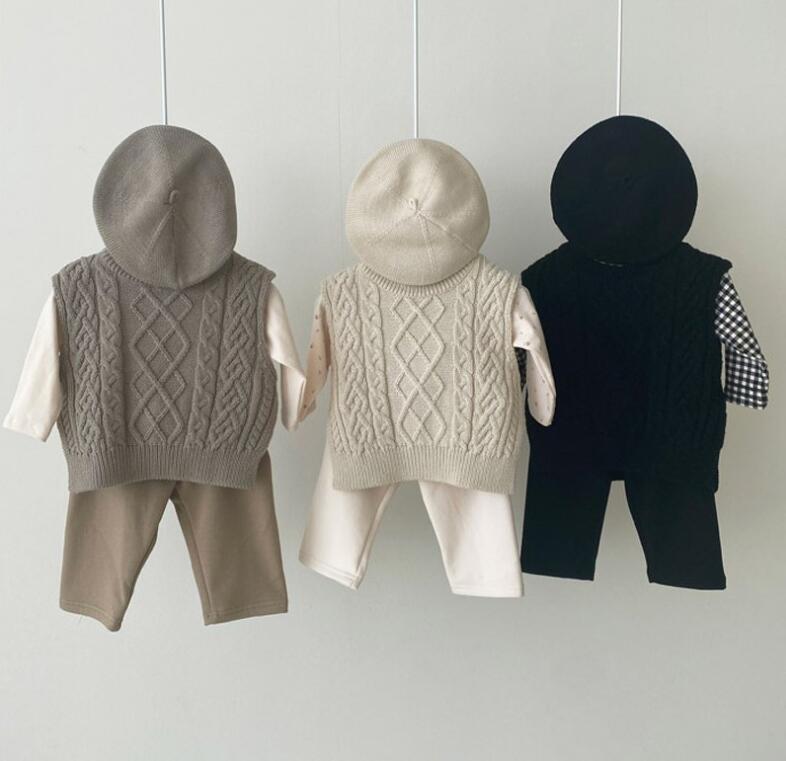 2023★春秋新作★韓国風ベビー服★チョッキ★セーター★3色73-100CM