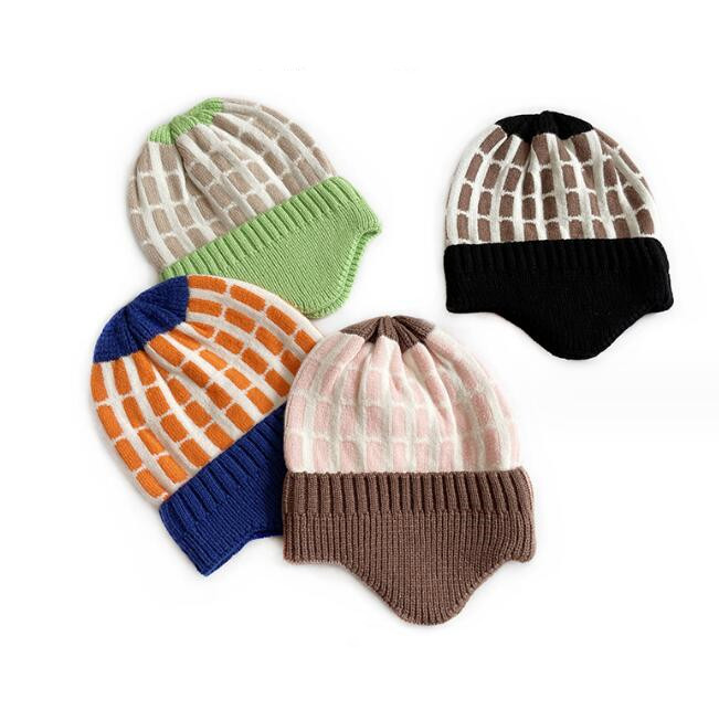 子供用★帽子★キッズ★男女兼用★暖かい★防寒★ニット帽子★耳カバー★可愛い★4色