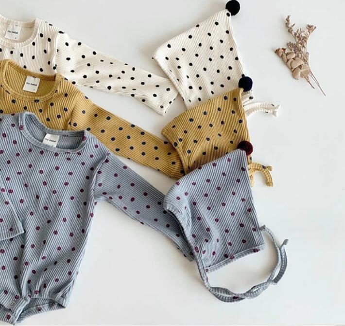 2024★春秋新作★韓国風子供服★ロンパース+帽子★3色66-90CM