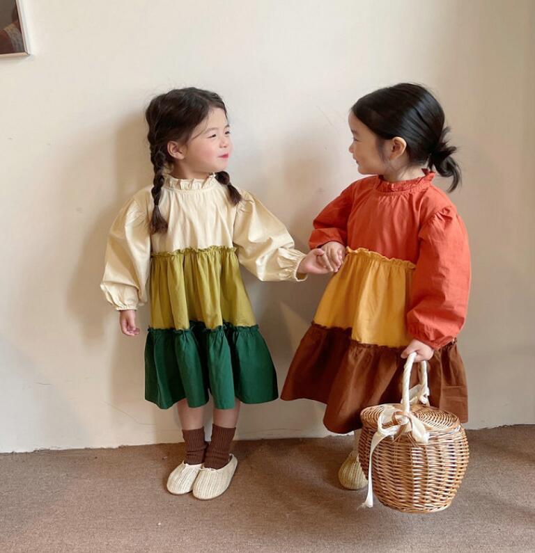 2024★春秋新作★韓国風子供服★ワンピース★カジュアル★2色7-15