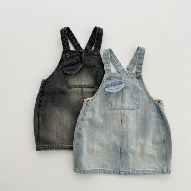 子供服★ワンピース★デニム★袖なし★韓国風子供服★キッズ女の子★2色★80-130CM