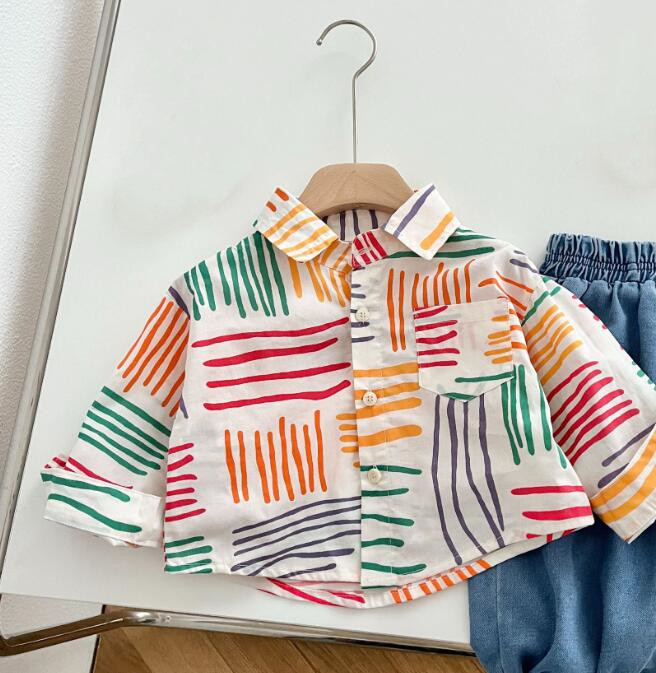 「2024」子供服★トップス★ワイシャツ★韓国風子供服★キッズ男の子★73-120CM