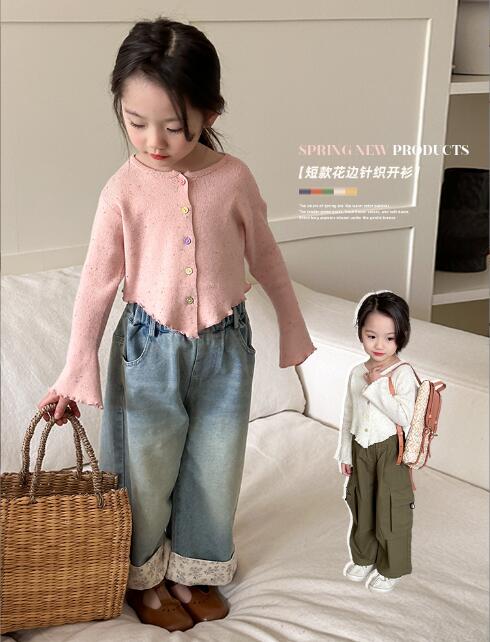 2024新品★子供服 　カーディガン&吊りベスト分けて販売★90-140cm★2色