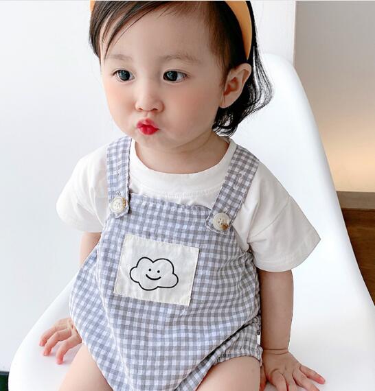 2024★春夏新作★韓国風子供服★ロンパース+Tシャツ★2色66-100CM