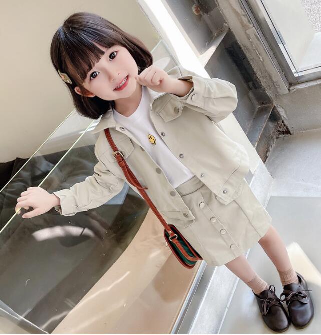 2024★春秋新作★韓国風子供服★コート+スカート2セット★2色7-15